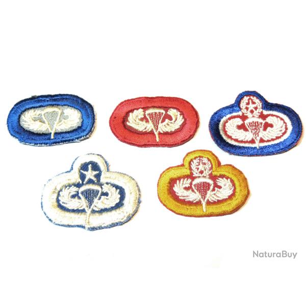 Lot de 5 insignes tissus Parachutiste  US ref ing 32    box 148