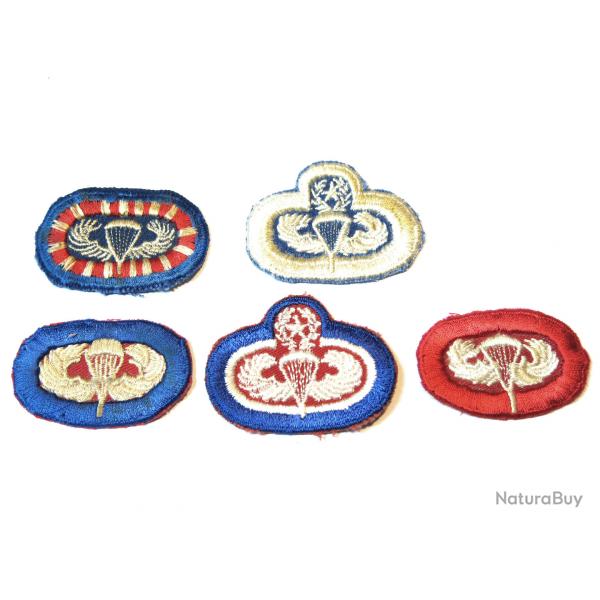 Lot de 5 insignes tissus Parachutiste  US ref ing 33   box 148