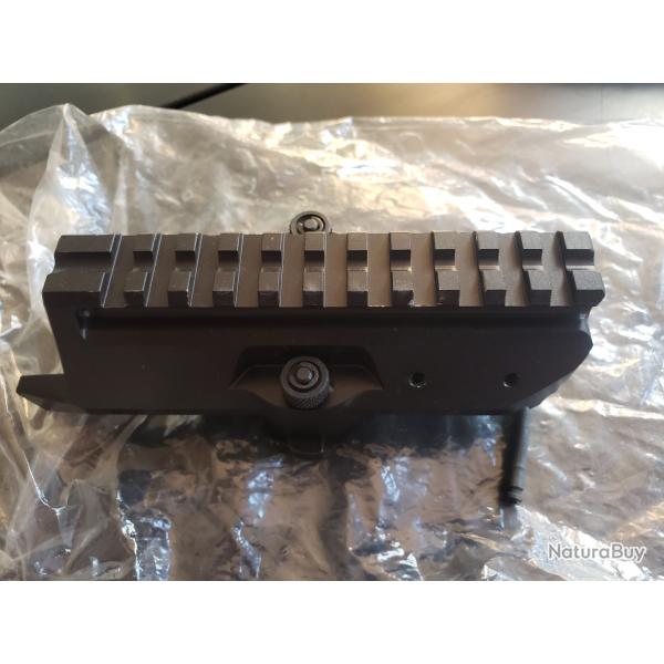 Capot picatinny Dust Cover Pro RRARMS VZ58 CZ858 etc montage  point rouge et optique trs courte