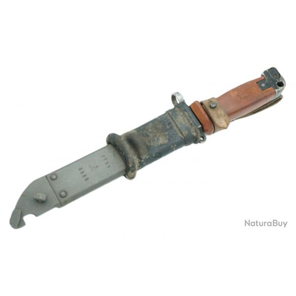 Baonnette pour AK 47 originale avec cuir de ceinturon et caoutchouc de fourreau