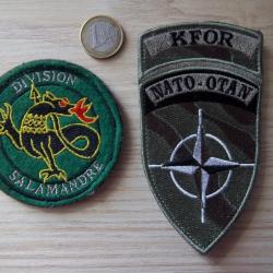 lot écussons militaire division salamandre et KFOR force armée insigne collection