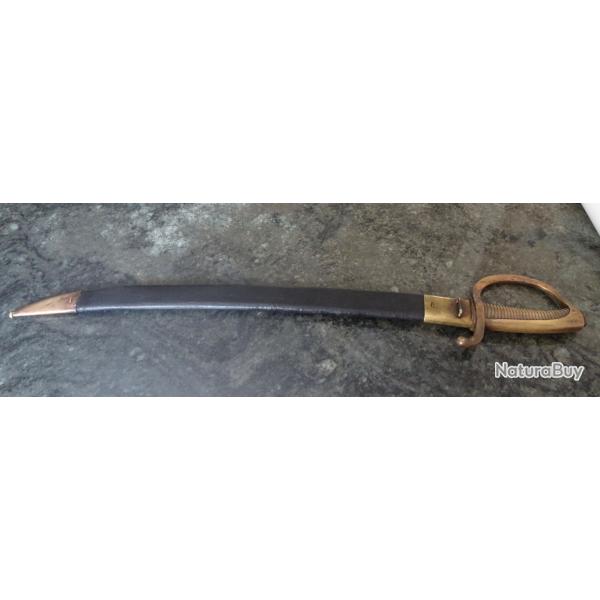 JOLI SABRE BRIQUET Mle AN XI DANS SON FOURREAU , POIGNE ET LAME MME POINON , CHATELLERAULT 1828