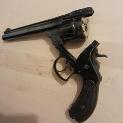 RARISSIME REVOLVER S&W 44-40 VENTE LIBRE (CAT. D) DOUBLE ACTION, PARFAITEMENT CONSERVÉ + SON HOLSTE