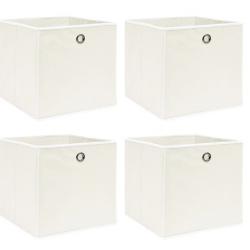 Boîtes rangement 4 pcs blanc 32x32x32 cm tissu pliable pratique organisation intérieur