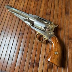 REVOLVER F.LLI PIETTA REMINGTON NICKELÉ CALIBRE 36 FABRICATION 1995 NEUF DE STOCK BOÎTE ET PAPIER