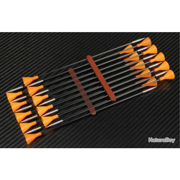 Dards / Flchettes Alex en carbone avec pointes acier - Pack de 10 (Orange)