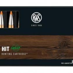 CARTOUCHE RWS calibre 308 WIN HIT SHORT RIFLE 10.7G 165gr x20