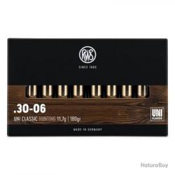 CARTOUCHES RWS calibre 30-06 UNI CLASSIC 11.7GR 180grs x20