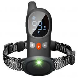 Collier Anti-Aboiement Etanche Rechargeable avec Télécommande Vibration Son et Choc Portée 800 m