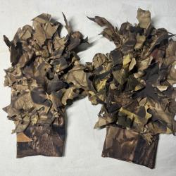Gants camouflage 3D neufs - Feuilles relief chasse, airsoft, observation
