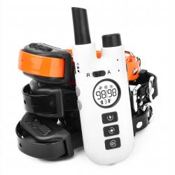 3X Colliers Anti-Aboiement 2en1 pour Chien Rechargeable Etanche +Télécommande 800 m 3 Modes Blanc