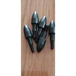 LOT 5 POINTES ACIER POUR FLECHE / TRAIT ARBALETE OU ARC
