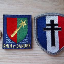 lot écussons Rhin Danube et croix Lorraine insignes militaire collection