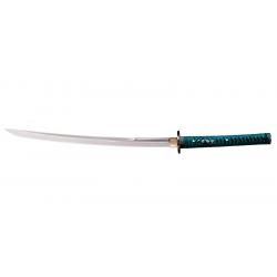 Katana Wakizashi Sword Long - Lame 559mm - Manche Peau de raie - Fourreau Bois