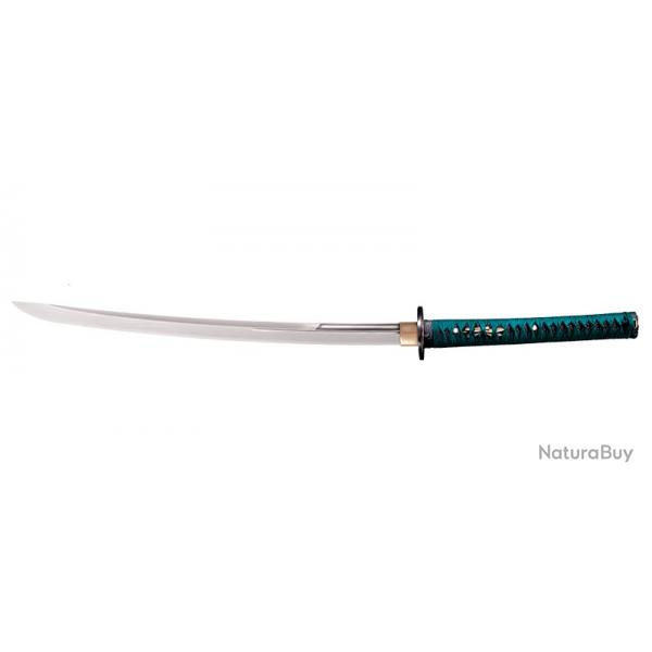 Katana Wakizashi Sword Long - Lame 559mm - Manche Peau de raie - Fourreau Bois