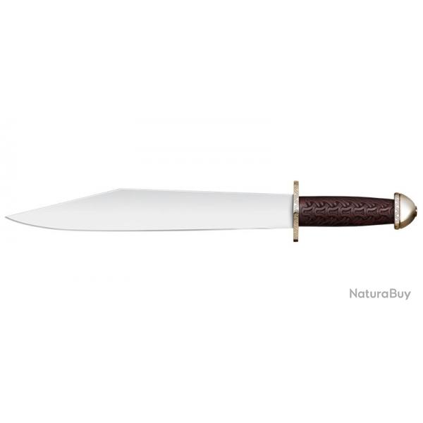 Couteau Chieftan Sax - Lame 340 mm - Manche Bois de Sal Malais - Fourreau Cuir/Laiton
