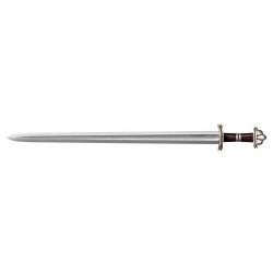Epee Cold Steel Damascus Viking Sword - Lame 762mm - Manche Palissandre - Fourreau Cuir/Laiton