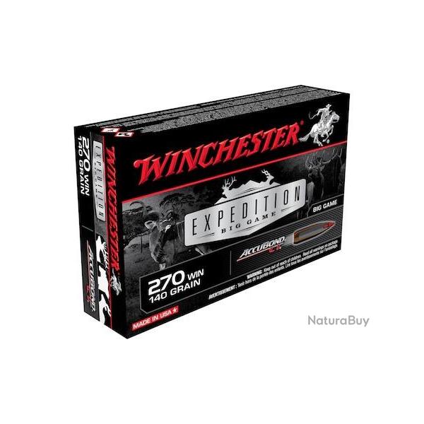 CARTOUCHES WINCHESTER expedition accubond ct calibre 270WIN 140grs x20