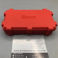 Boîte de rangement rouge calibre 9mm