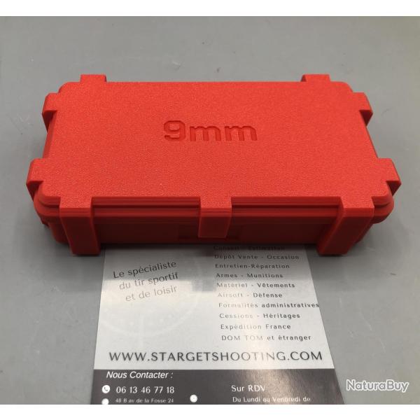Bote de rangement rouge calibre 9mm