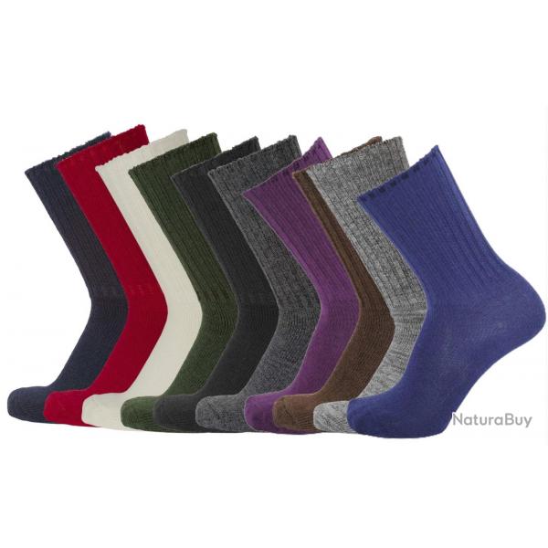 Chaussettes pure laine mrinos pour la famille enfant femme homme 46-48 gris anthracite