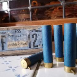 Lot de 5 étuis bleus marque FF, neufs de cal 12 mm à broche ou système Lefaucheux