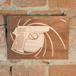 Plaque décorative intéractive : Walther PPK