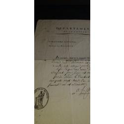 ATTESTATION POUR LE BAT DE PARIS 1793
