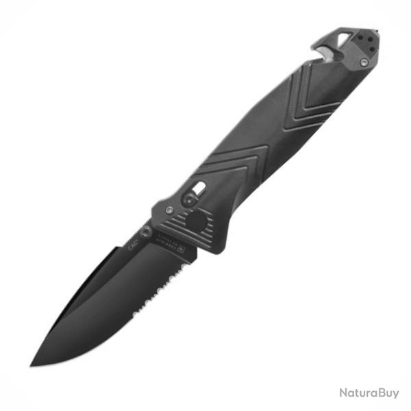 Couteau CAC Serration PA6 Fabriqu en France - TB Outdoor Noir