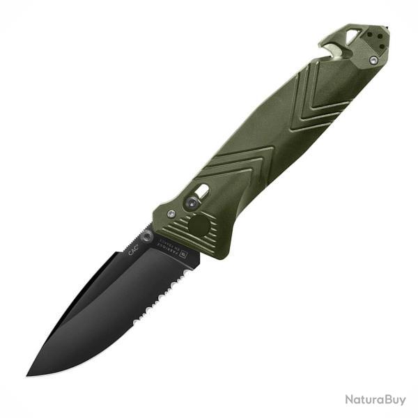Couteau CAC Serration PA6 Fabriqu en France - TB Outdoor Vert arme