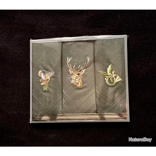 LOT DE 3 SERVIETTES THEME DE LA CHASSE