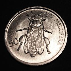 Slovenie piece de 50 statinov (api melifera) 1995 diametre 20 mm ttb+