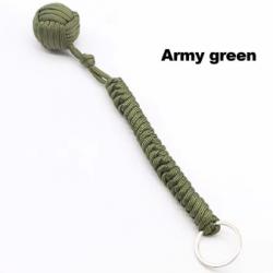 Porte-clés de défense "monkey fist" - vert LIVRAISON GRATUITE