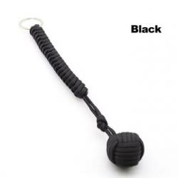 Porte-clés de défense "monkey fist" - noir LIVRAISON GRATUITE