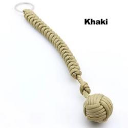 Porte-clés de défense "monkey fist" - kaki LIVRAISON GRATUITE