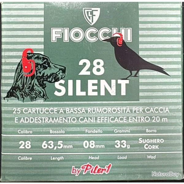 CARTOUCHE FIOCCHI SILENT28 CALIBRE 28/63.5 33G n9 bourre lige x25