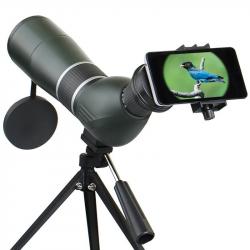 Longue Vue Monoculaire Zoom 20-60x60 HD Étanche Antibuée Prisme BaK4 Observation Oiseaux Nature Camp