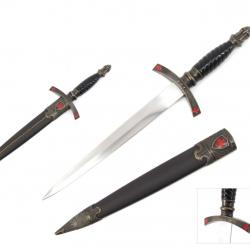 Dague d'ornement Decore casque templier et croix   de 40 cm