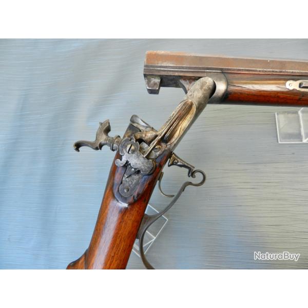 Fusil de chasse espagnol  un coup,  broche, platine type Miquelet