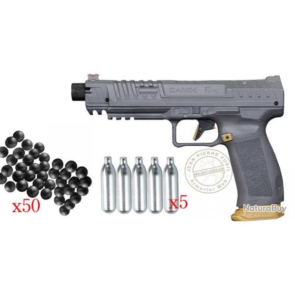 Pistolet CO2  balles de caoutchouc CANiK SFx RIVAL Cal.50 (18 Joules) Competition (Gris/Dor)