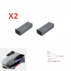 2 x Batteries LiPo 7.4V 3000mAh pour Drone F8 MAX GPS Brushless - Accessoire RC Quadcopter