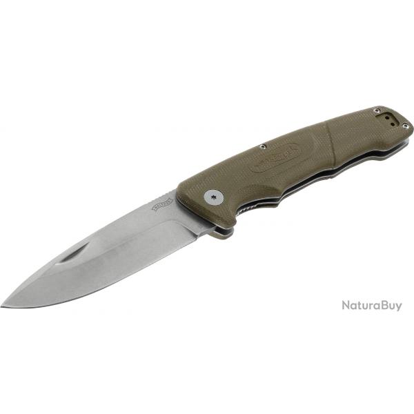 Couteau Walther GNK1 lame spearpoint en acier D2 finition stonewash 104mm +tui