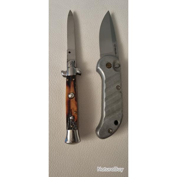 Lot de 2 couteaux automatiques anciens annes 70 Italien et Allemand i