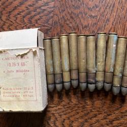 Lot de 10 munitions 10.75x68