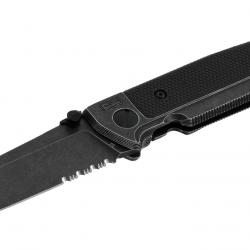 Couteau Walther Q5 SF-FOLDER SERRATED lame spearpoint en acier D2 revêtement Blackwash 90mm