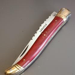 COUTEAU LAGUIOLE PIRONIN, THIERS, manche BOIS, guilloché.