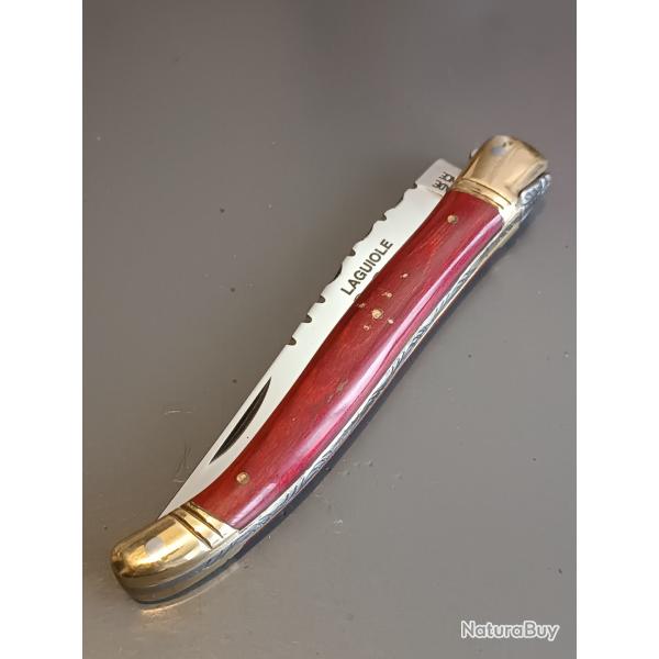 COUTEAU LAGUIOLE PIRONIN, THIERS, manche BOIS, guilloch.