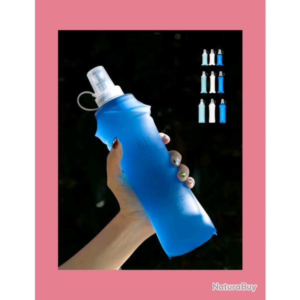 Bouteille pliable 500 ml de camping.