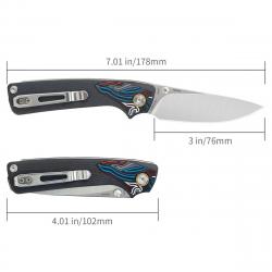 Couteau SRM Dome 106M-GK Lame Acier 14C28N Manche G-10 Gris Slip Joint Clip SRM106MGK