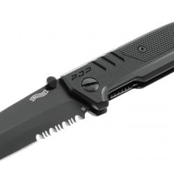 Couteau Walther PDP TANTO-BLACK SERRATED lame en acier D2 92mm